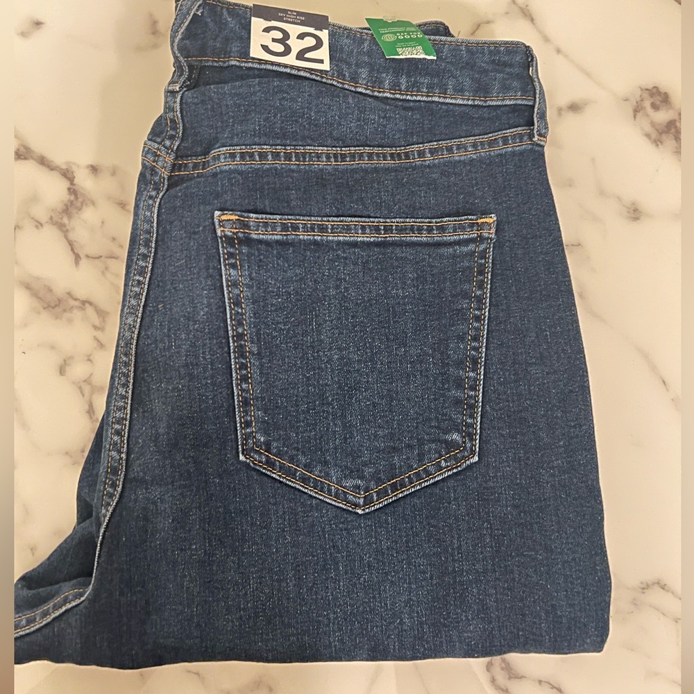 GAP 32 14 Long “Vintage Slim Sky High” with detailed hem